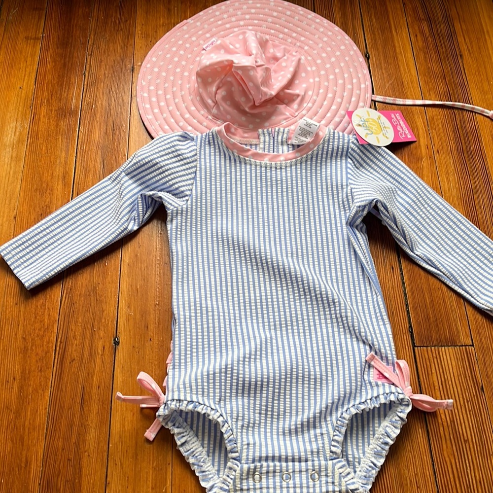 Rufflebutts Girls Bathing Suit and Hat